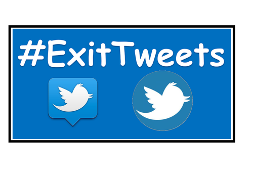 Exit Tweet Sign and Individual Tweets