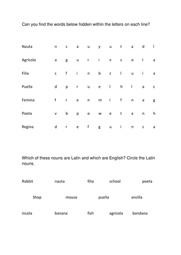 Latin nouns reinforcement for dyslexic and SEND learners