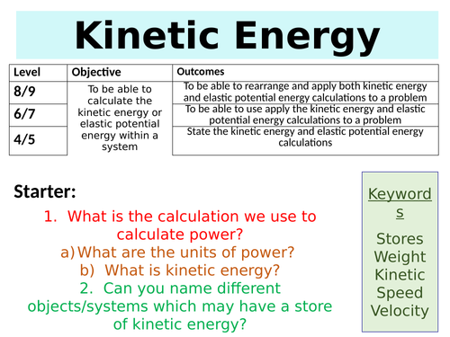 NEW AQA GCSE Physics (2016) - Kinetic Energy