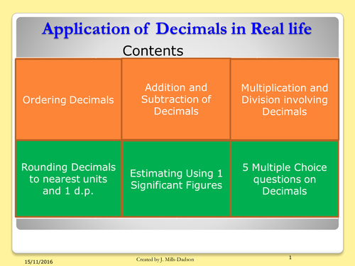 Decimals in real life (functional skills)