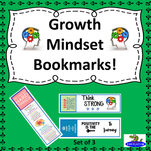 Growth Mindset Bookmarks - The Power of Positive Thinking
