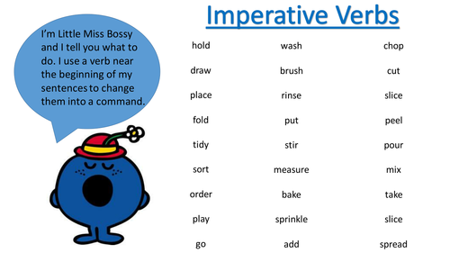 imperative verbs by hayleysamb teaching resources tes