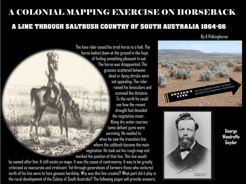 MAPPING FROM HORSEBACK - GOYDER'S LINE ONE THE COLONIAL MAP OF SOUTH AUSTRALIA