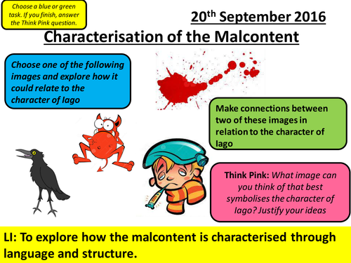 Full Othello Lesson - Aspects of Tragedy - Characterisation of the Malcontent