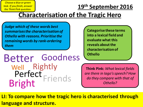 Othello Lesson - Aspects of Tragedy - Tragic Hero Characterisation