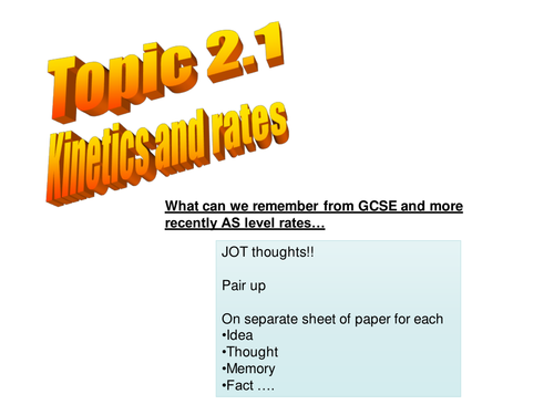 AQA/OCR relevent Full pwpt through Yr 13 Kinetics-Rates of reaction