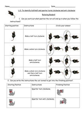 Rotating Rodent Marking Sheet