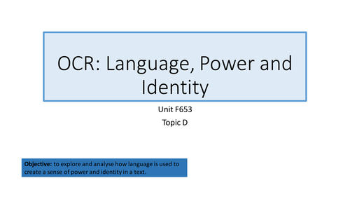 OCR English Language: Power and Identity