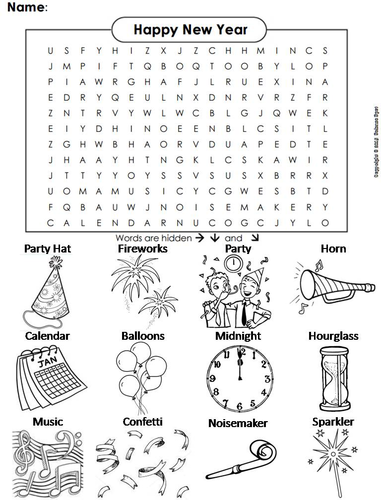 Download New Years Word Search | Teaching Resources