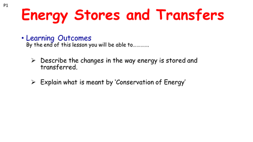 NEW PHYSICS AQA Energy P1 - P3 starting 2016 new syllabus