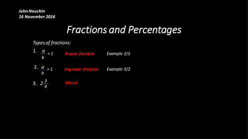 Fractions and Percentages
