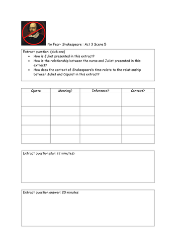 Romeo and Juliet Act 3 Scene 5 extract analysis for Educas