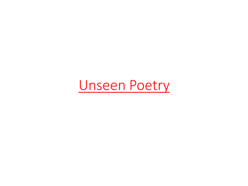Nothing's Changed GCSE Unseen Poetry Lesson (EDEXCEL New Specification Literature 2016/2017)