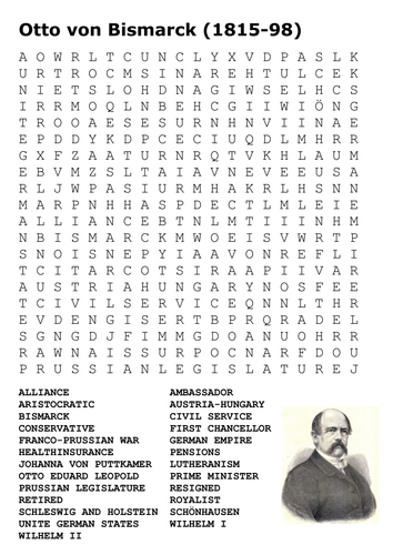 Otto von Bismarck Word Search