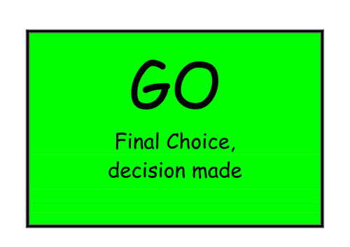 Traffic Light posters which can be displayed or used as a decision making tool