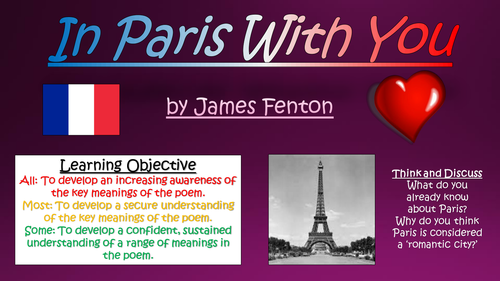 In Paris With You - James Fenton - Love and Relationships Poetry