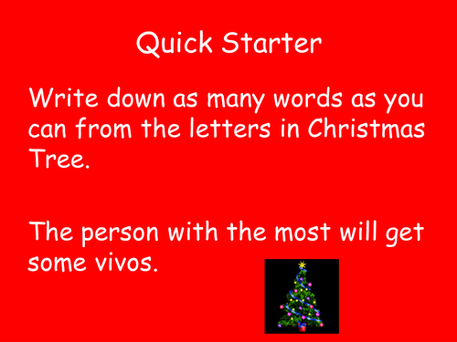 Christmas Sensory Writing