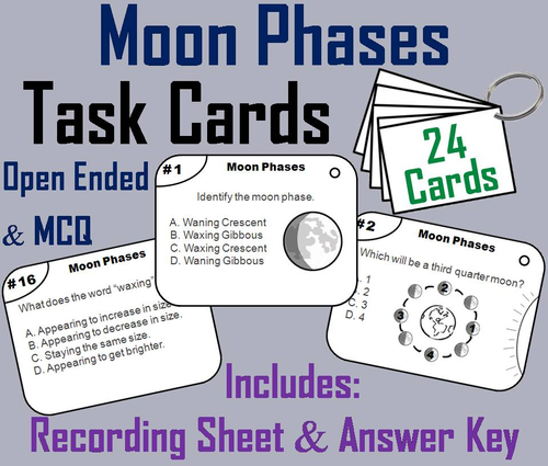 Moon Phases Task Cards