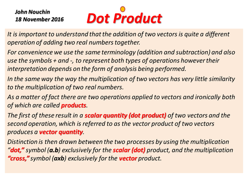 Vector product (dot product)