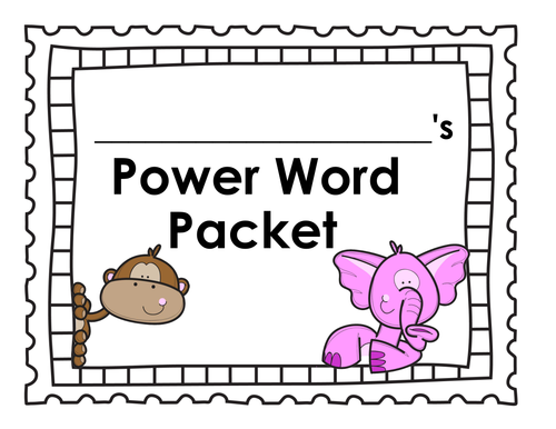 Power Words Practice Packet - Based on IRLA 1G Level