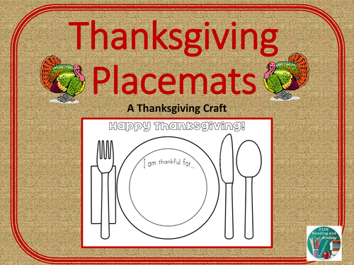 Thanksgiving Placemats Craft