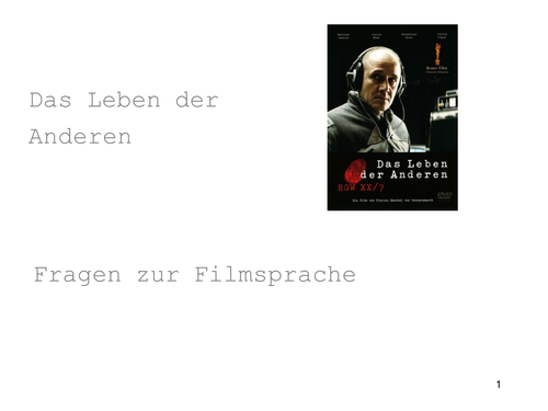 Das Leben der Anderen : Fragen zur Filmsprache