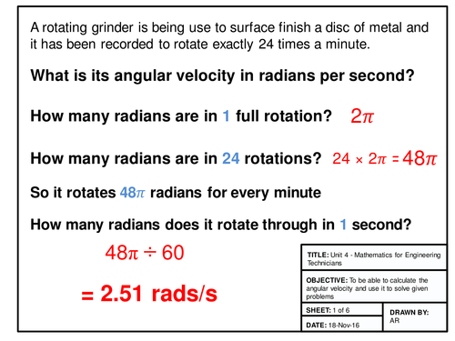 Maths for Engineers - Angular velocity