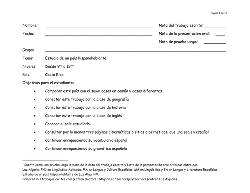 Países hispanohablantes 5 y 15 de 21: Costa Rica y Panamá