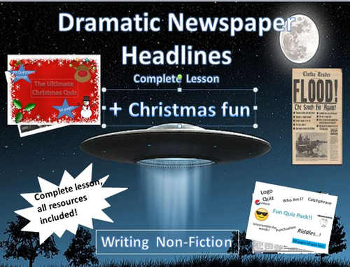 Dramatic Newspaper Headlines plus Quiz Packs