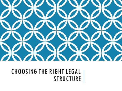 Choosing the right legal structure