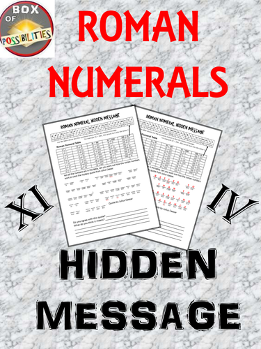 Roman Numerals Hidden Message: A Rome Activity involving Roman numerals.