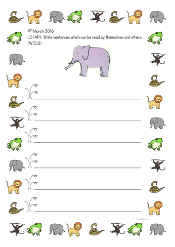 template worksheet animal Dear Frame  by  Teaching Resources kas181093 Writing Zoo