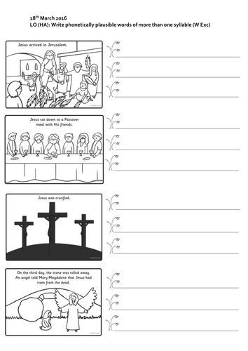 The Easter Story Writing Frame