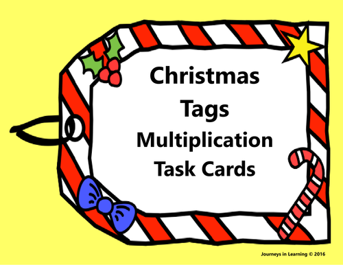 Christmas Tags Multiplication Task Cards