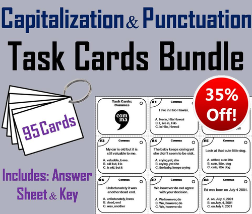 Capitalization and Punctuation Task Cards