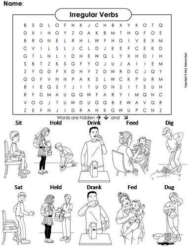 Irregular Verbs Word Search