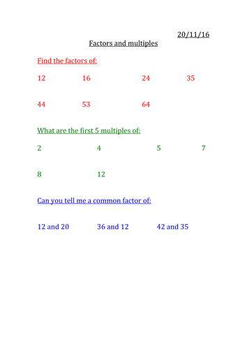 Factors and multiples mastery!