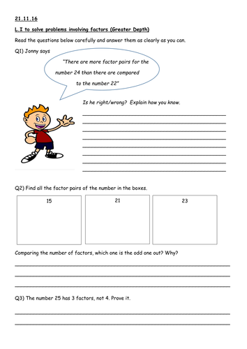 Factors reasoning and greater depth