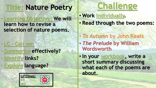 WJEC Nature Poetry Recap