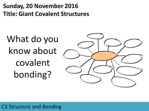 AQA GCSE C3 Structure and Bonding L6 Giant Covalent Structures