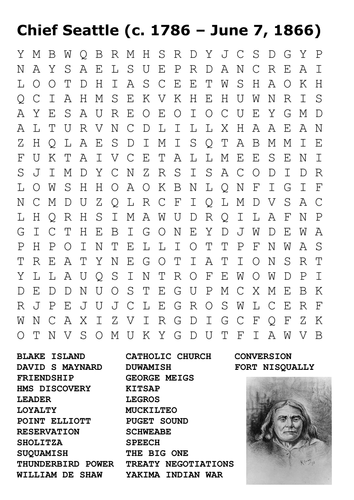 Chief Seattle Word Search and Speech
