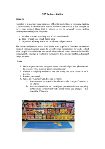 AQA - 3.3.2 - Market Research Sampling (Random, Quota, Stratified)