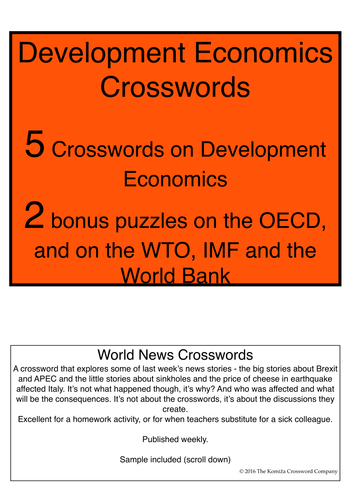 Development Economics Crossword Booklet