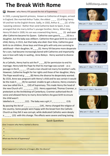 The Break with Rome: Act of Supremacy