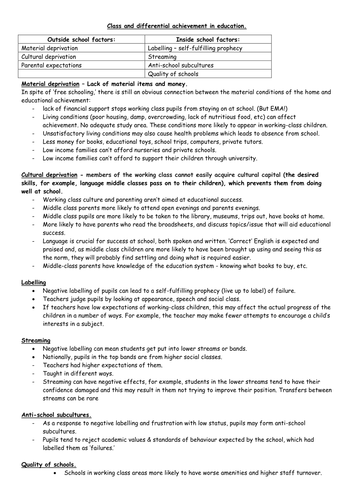 Social class and education