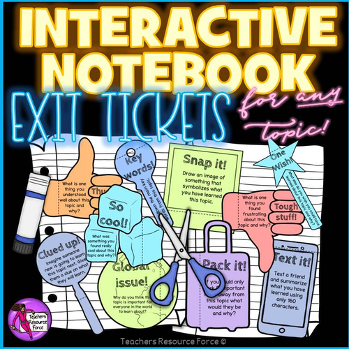 Interactive Notebook Exit Tickets for any topic - editable!