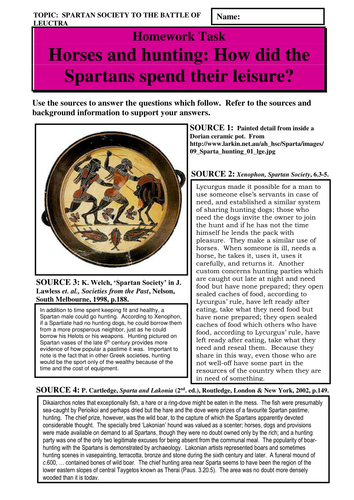Horses and hunting. How did the Spartans spend their leisure time?