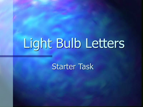 Light Bulb Letters English Starter PowerPoint Presentation