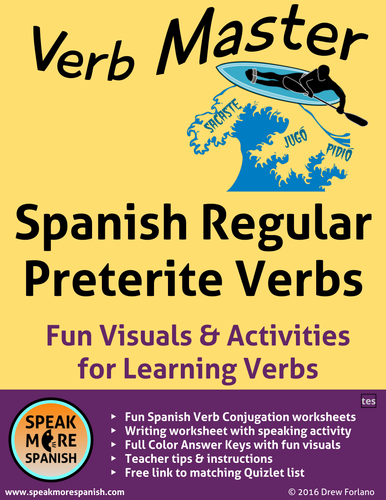 Spanish Verb Master Worksheets * Regular Preterite Verbs * Verbos Regulares del Pretérito Español