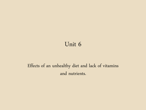 Lack of vitamins, healthy lifestyle